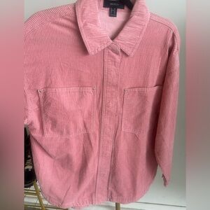 Forever 21 Pink Corduroy Button Down Shirt